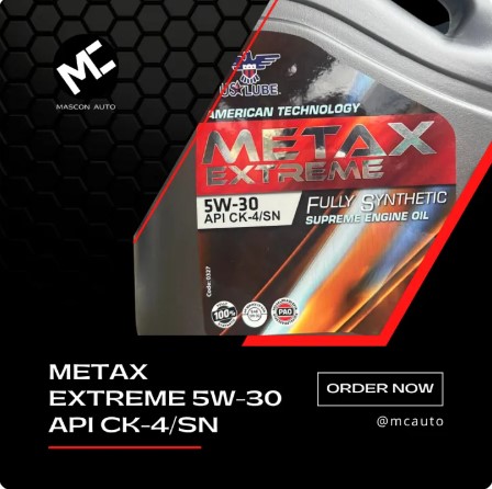 US LUBE METAX EXTREME 5W-30 API CK-4/SN 4L Fully Synthetic Supreme Engine Oil Extreme Performance